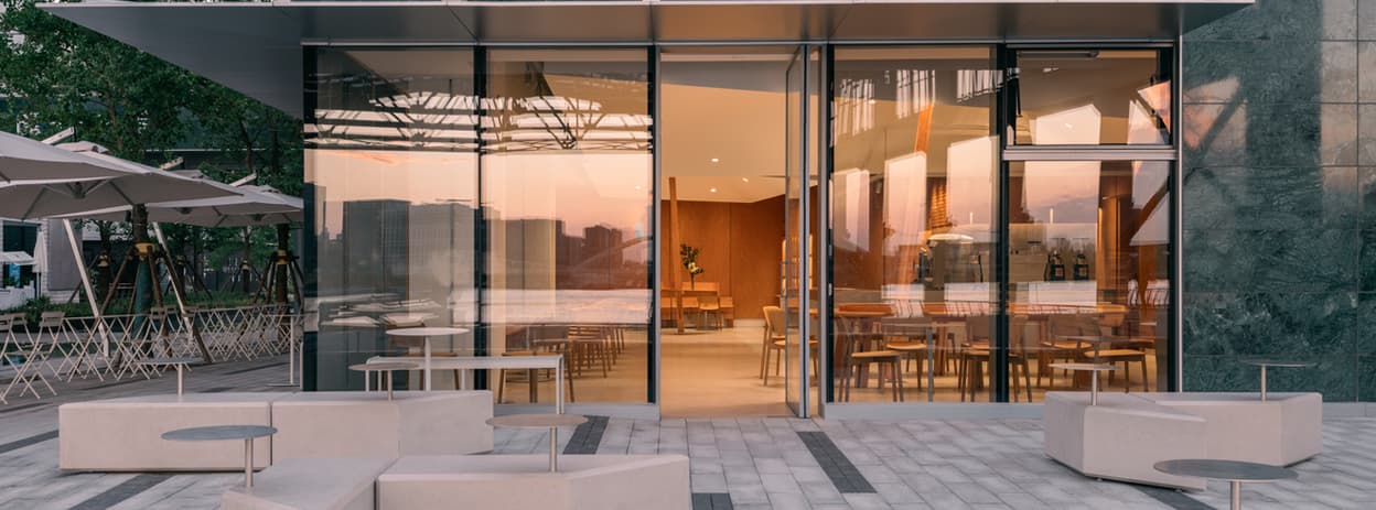 معماری و پلان های کافی‌ شاپ Blue Bottle در وست‌ باند شانگهای